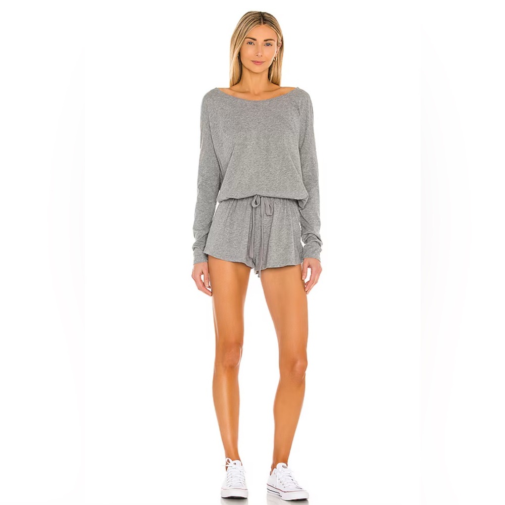 Revolve Bobi Supreme Jersey Romper in Thunder, Medium